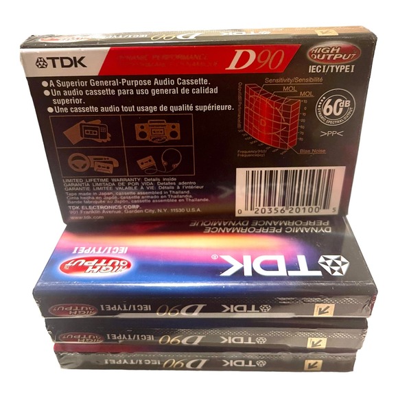 Set of 4 TDK D 90 Blank Audio Cassette Tape High Output Normal Bias - Picture 2 of 4